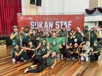 PASUKAN PUTRA BIRU JUARA KEJOHANAN SUKAN STAF UPM 2023 (SUSTAF) PERINGKAT UPM KAMPUS BINTULU SARAWAK