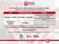 OPERASI PERPUSTAKAAN SEPANJANG RAMADAN